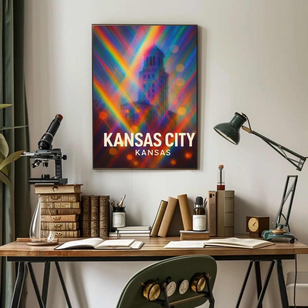 Kansas City Abstract Surrealism Urban Dreamscape Poster