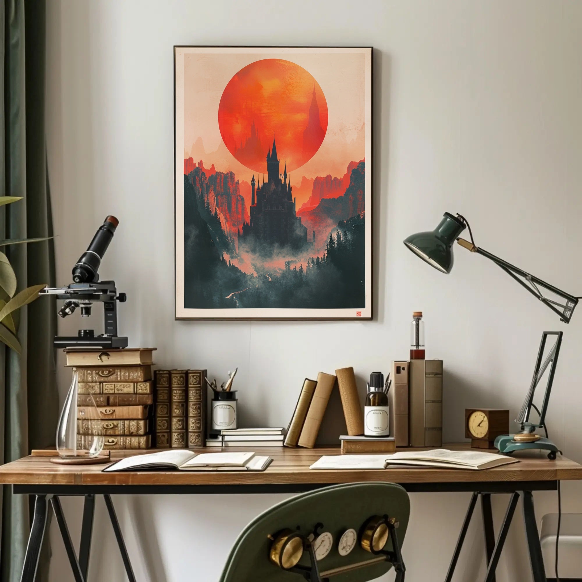 Castle Under the Red Sun Poster PosterGoat