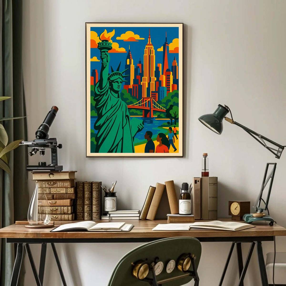 New York City Skyline Poster Modern Urban Wall Art