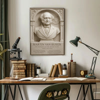 Martin Van Buren Bust Vintage Historical Presidential Poster