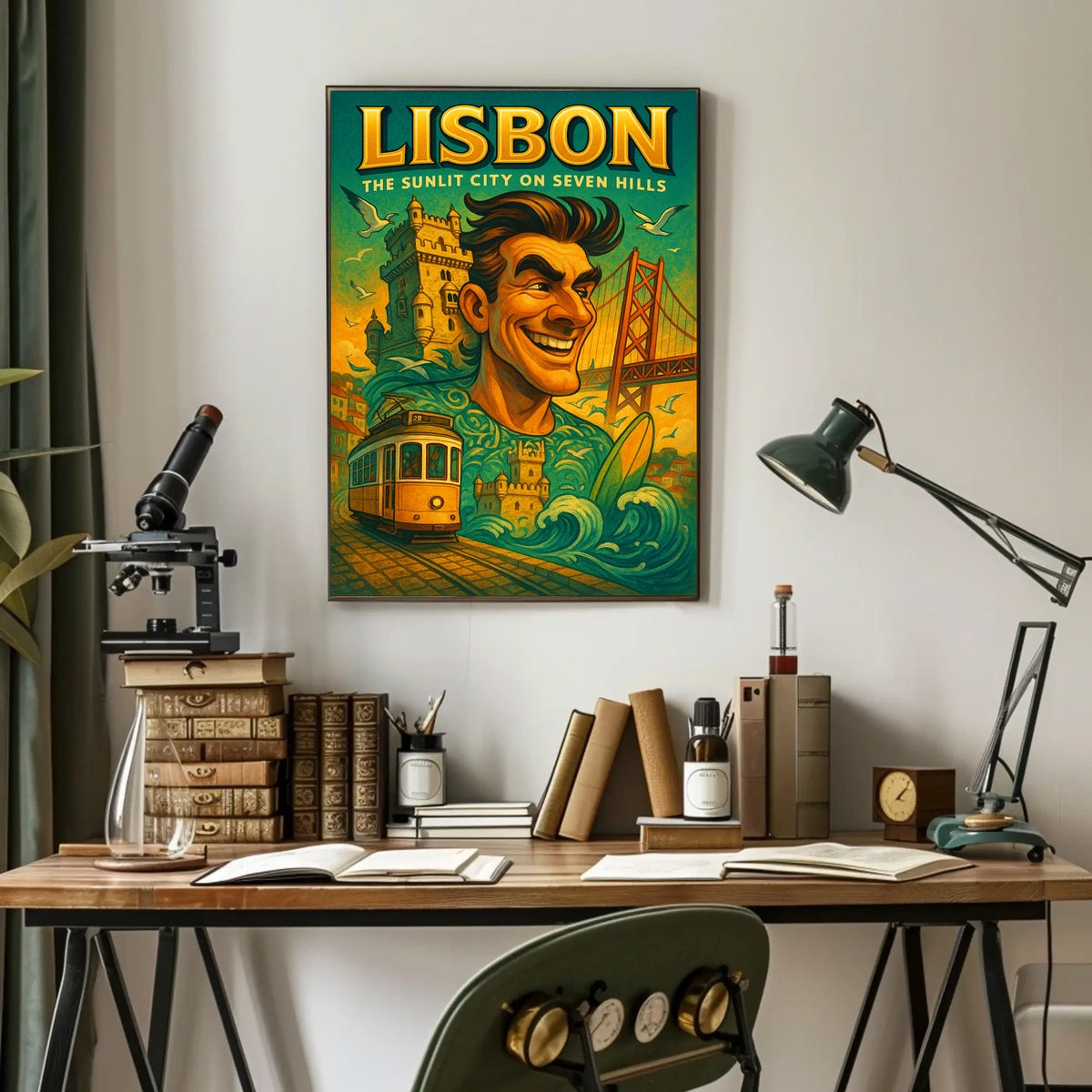 Lisbon The Sunlit City on Seven Hills Poster