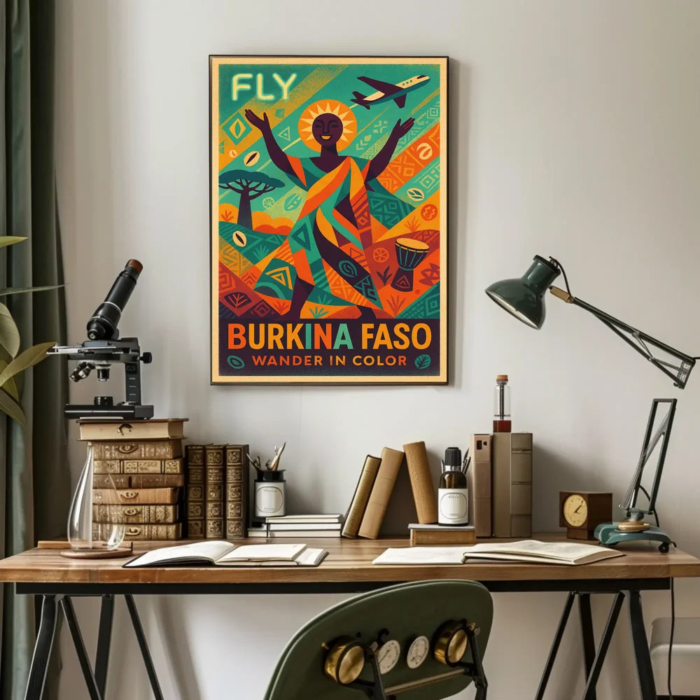 Wander In Color Burkina Faso Travel Poster PosterGoat