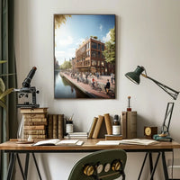 Modern Urban Scene Poster: Vibrant City Life