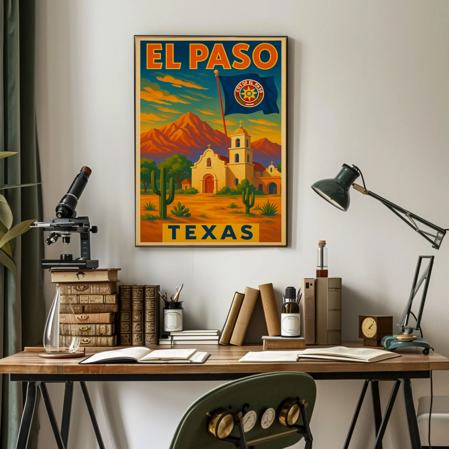 El Paso Desert Adventure Travel Poster