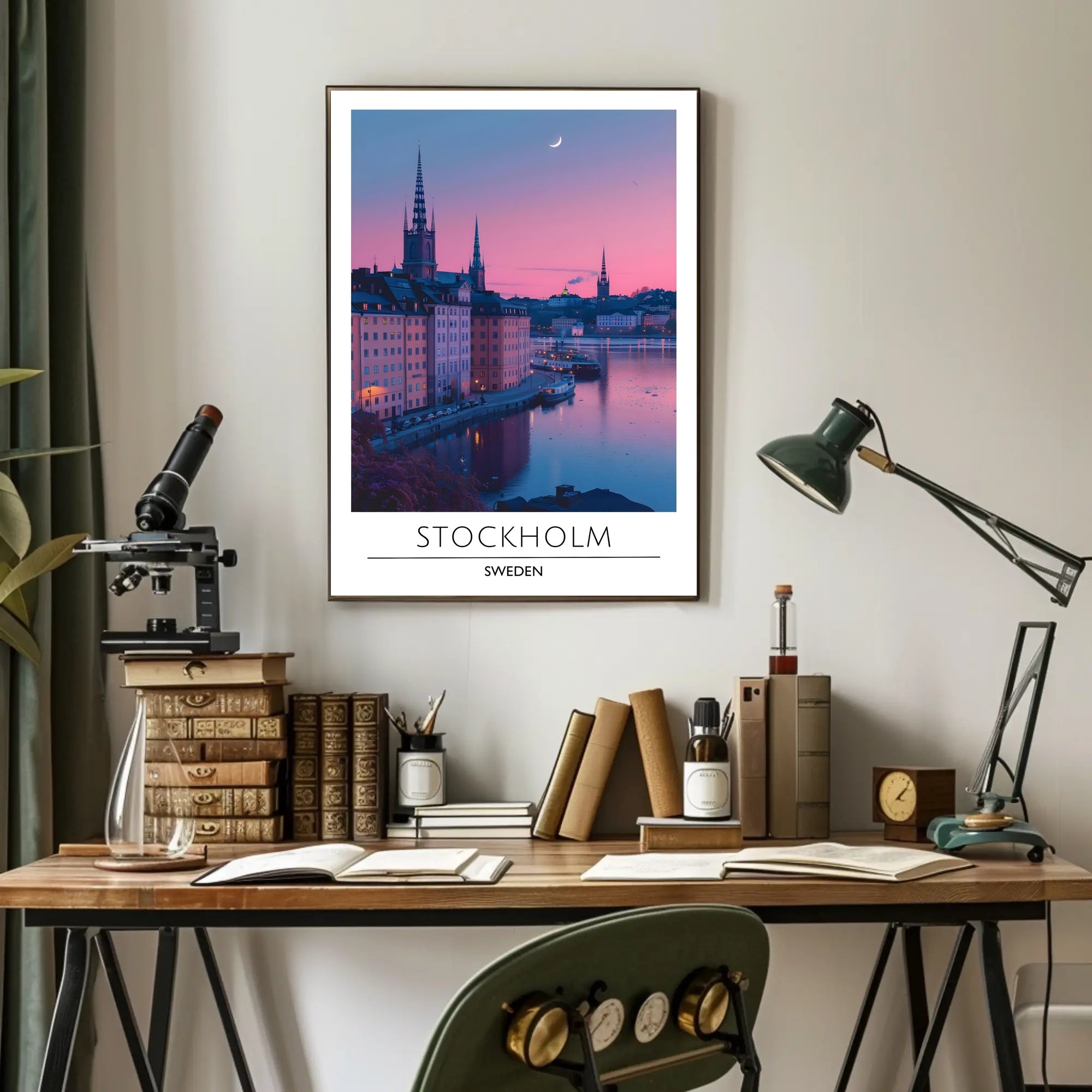Serene Evening View of Stockholm Urban Cityscape Poster