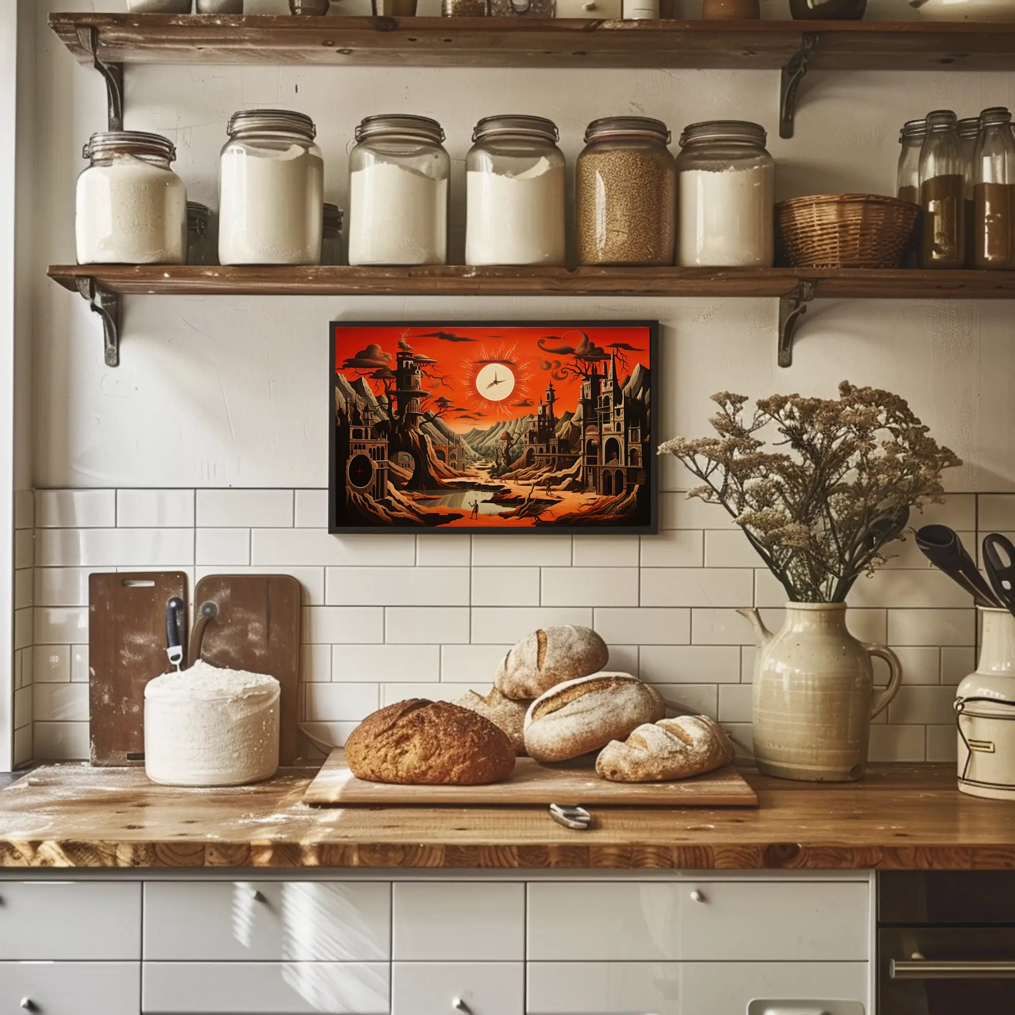 Surreal Gothic Landscape with Radiant Sky Fantasy Mythology Poster