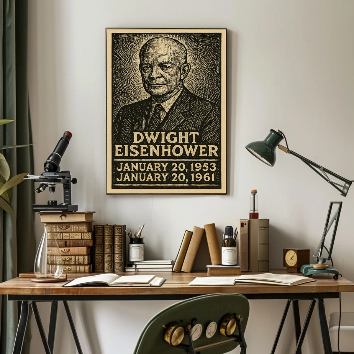 Dwight Eisenhower Travel Retro Heritage Poster