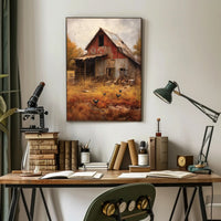 Abandoned Barnyard Travel Poster Art Print Decor