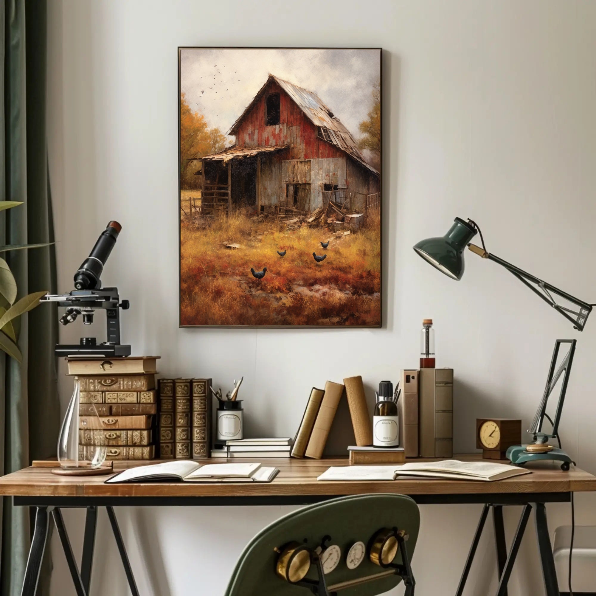 Abandoned Barnyard Travel Poster Art Print Decor