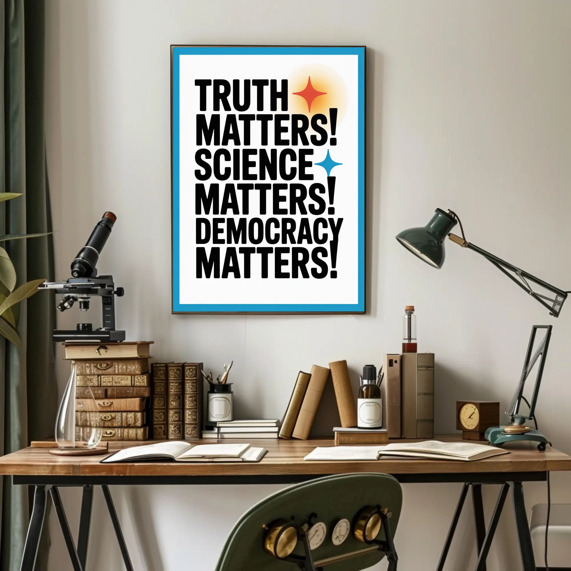 Truth Science Democracy Matters Political or Propaganda Poster