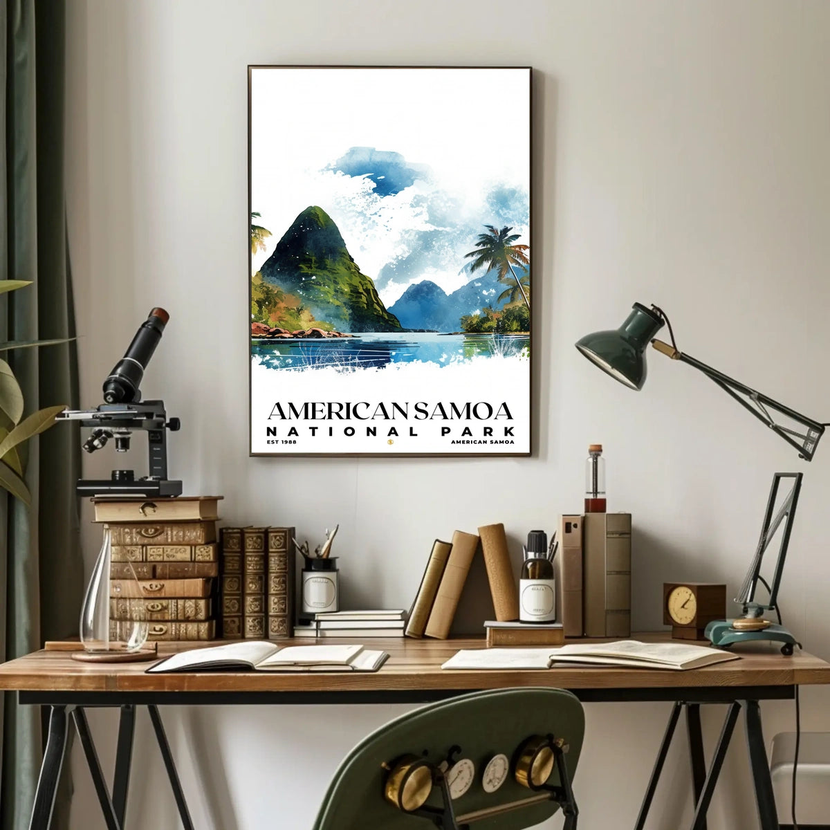 American Samoa Watercolor Wall Art Poster