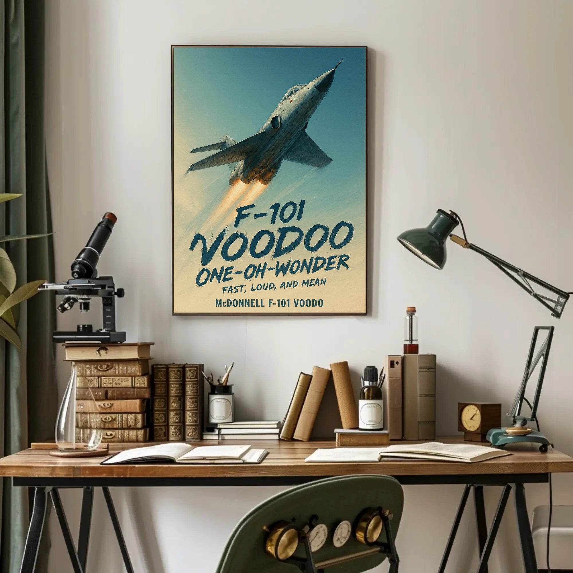 McDonnell F-101 Voodoo Jet Mid-Century Military Poster
