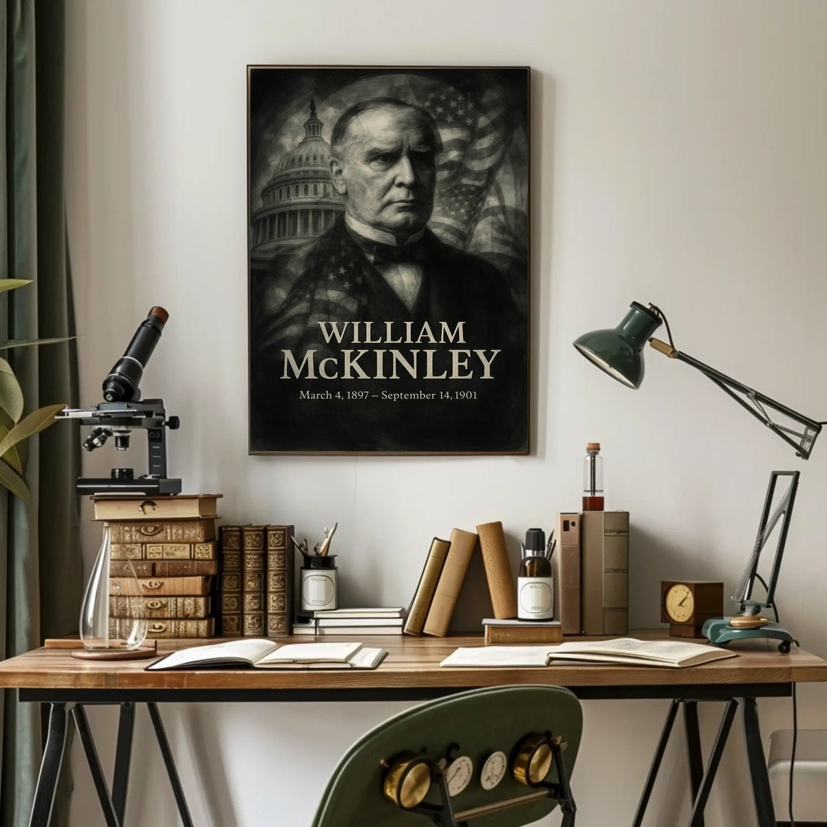 William McKinley 25th President of the United States Double Exposure Poster