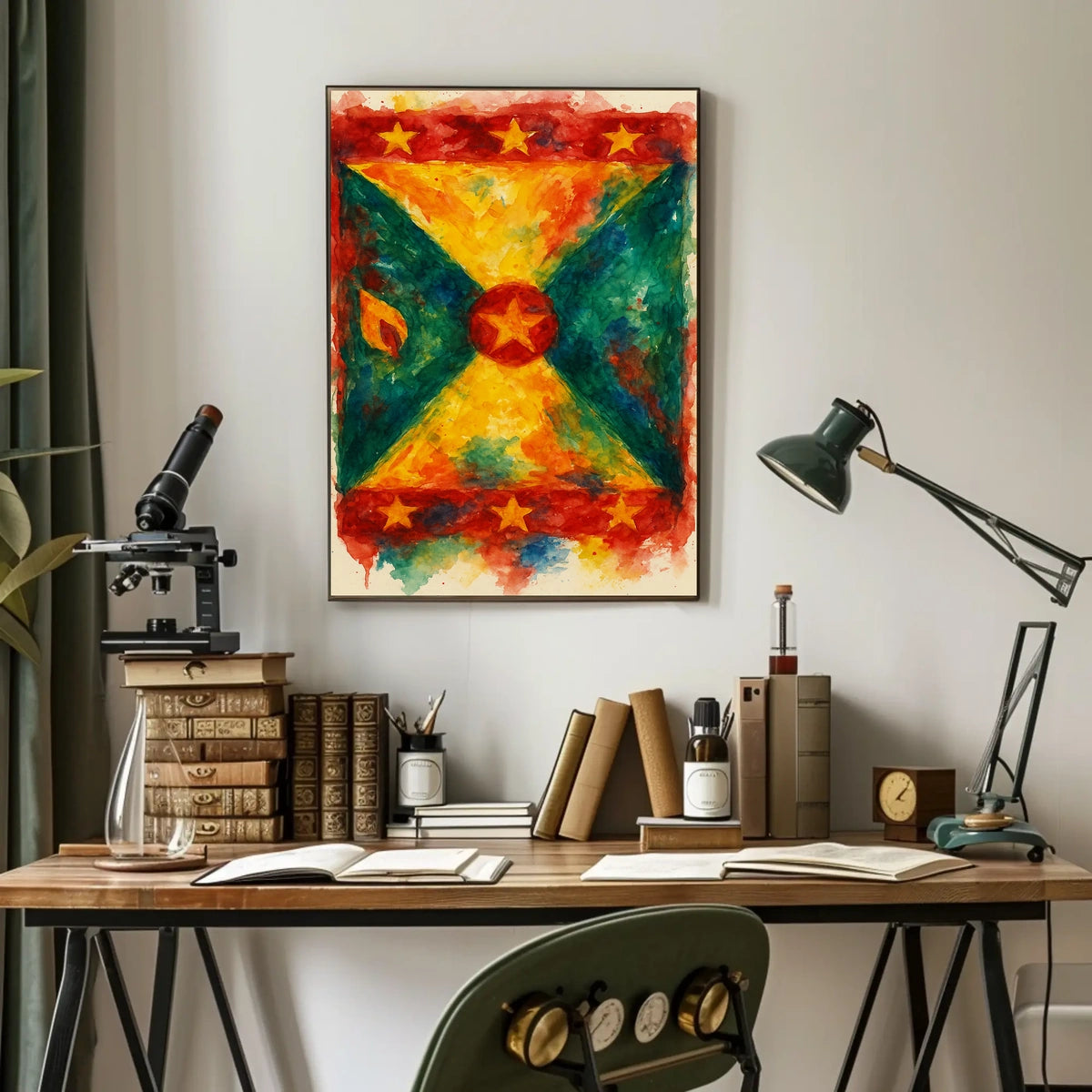 Vibrant Abstract Flag Modern Art Poster