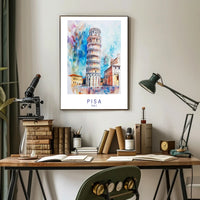 Leaning Tower of Pisa Art Travel Poster PosterGoat