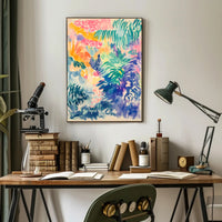 Lush Tropical Paradise Abstract Artwork Poster