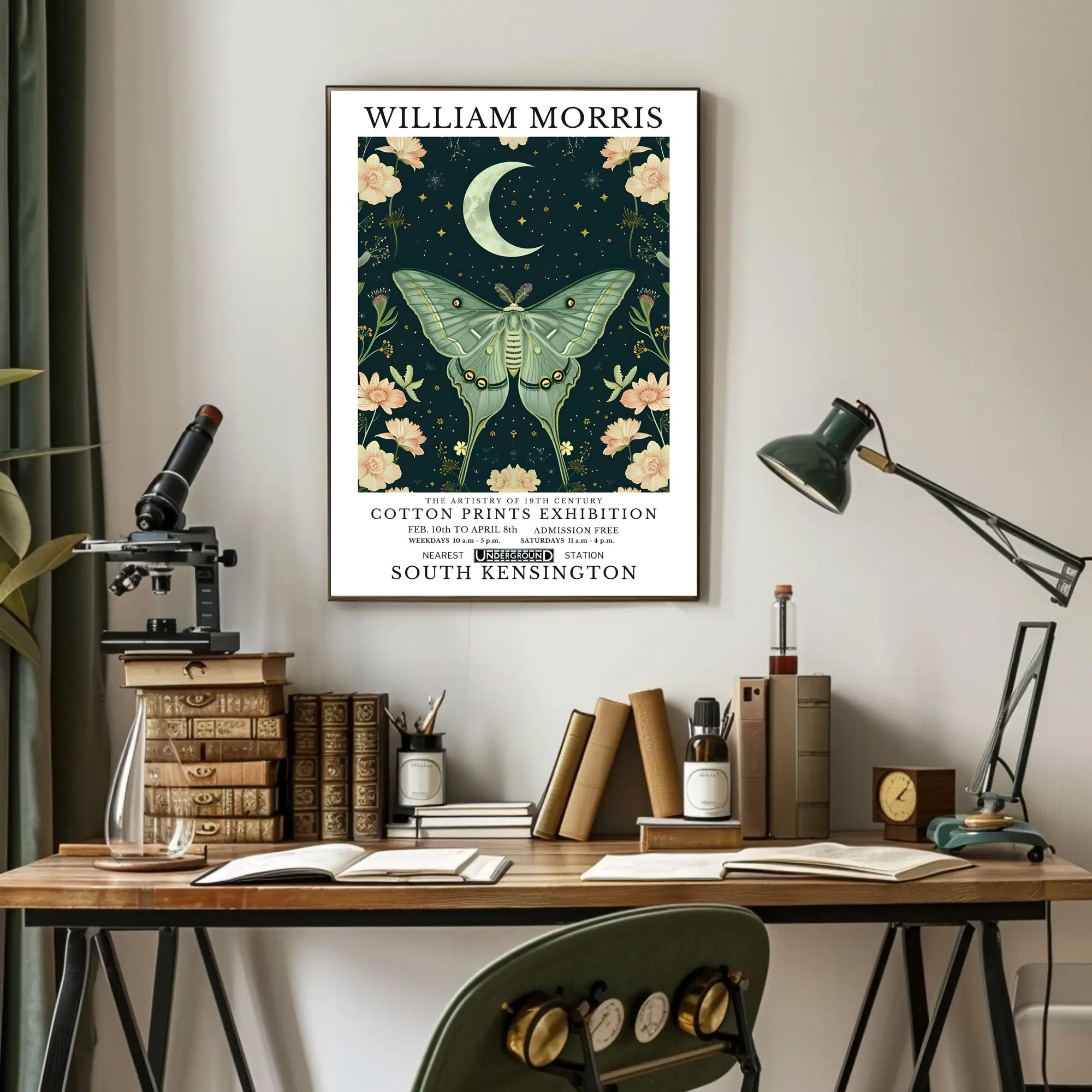 William Morris Cotton Prints Exhibition Poster