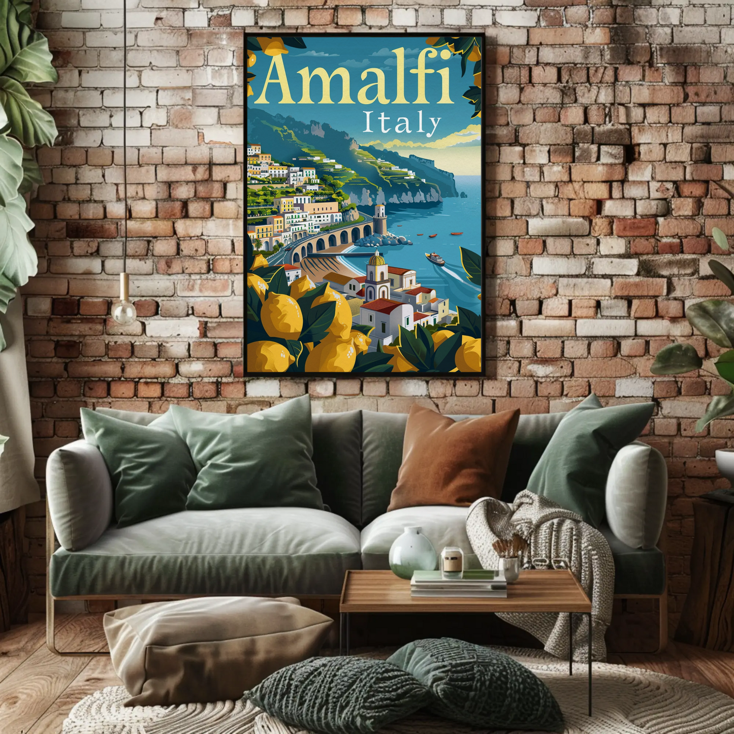 Amalfi Italy Colorful Vintage Poster