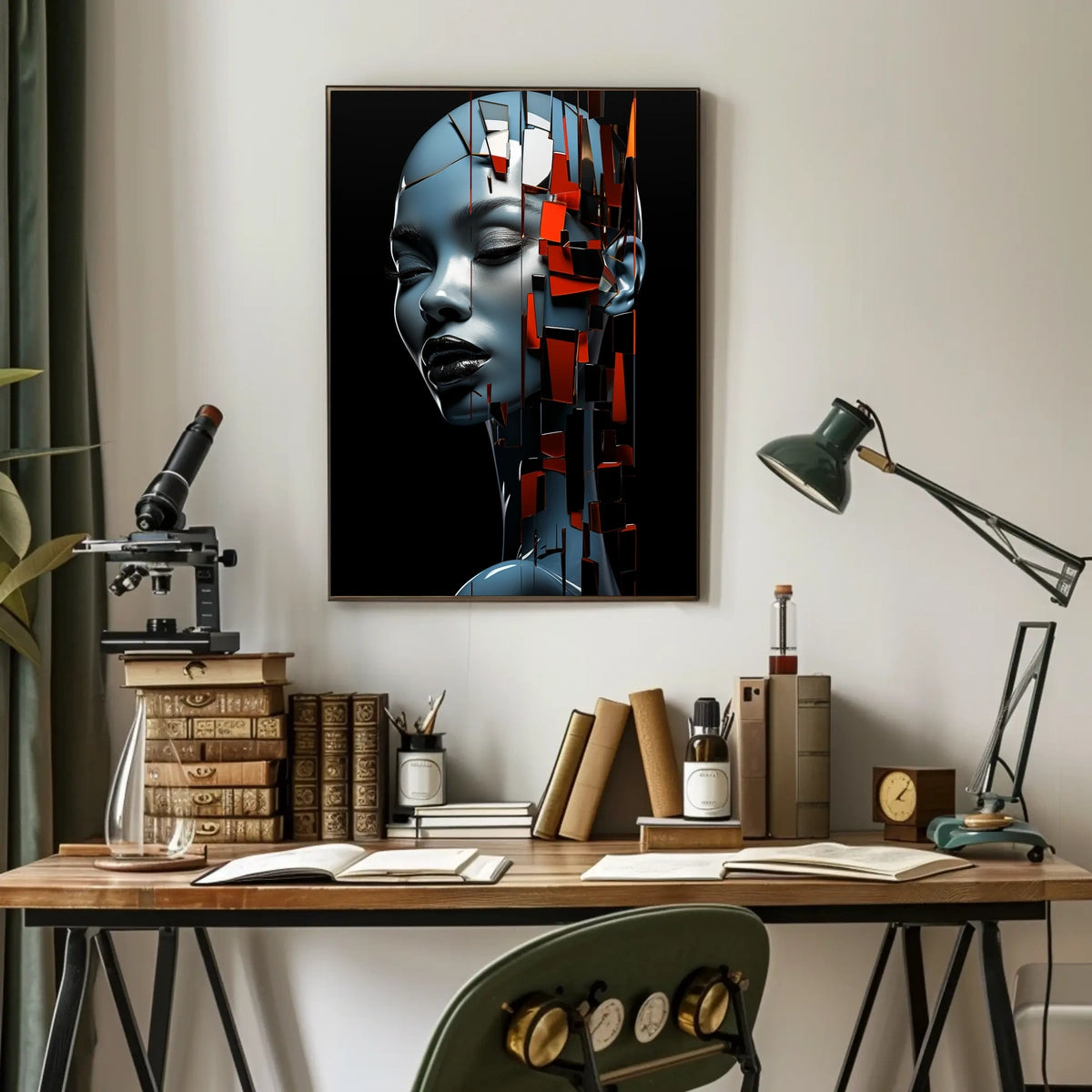 Futuristic Abstract Human AI Art Poster Print