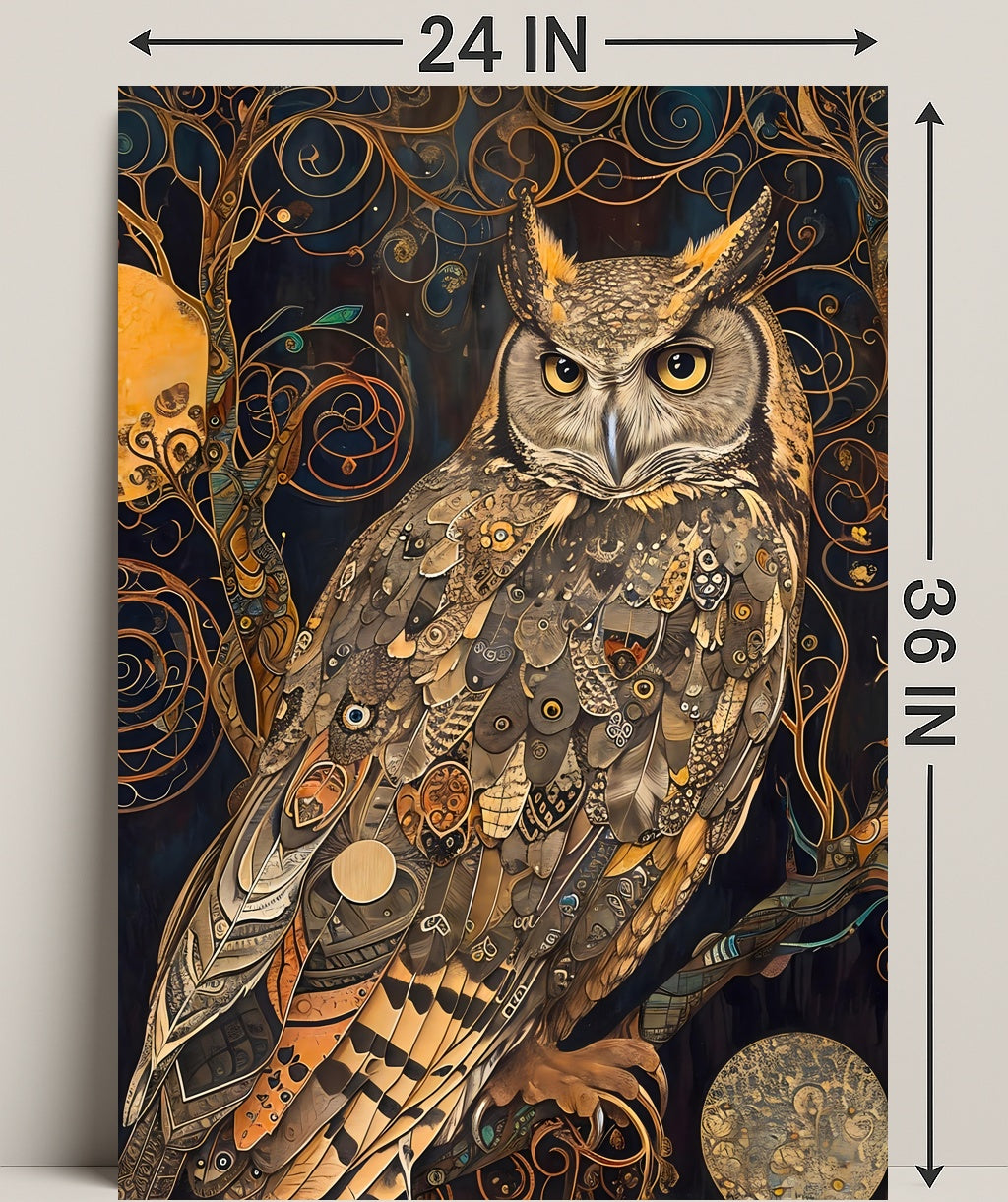 Intricate Owl Fantasy Surrealism Art Print Fantasy or Mythology Poster