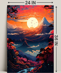 Enchanted Sunset Over Mountains Poster