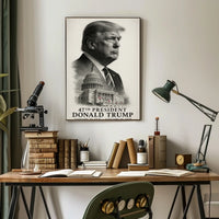 Donald Trump Resolute Visionary Above the Capitol Poster