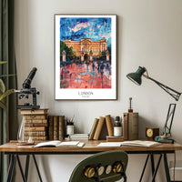 Buckingham Palace Impressionist Art in Vibrant Colors Poster PosterGoat