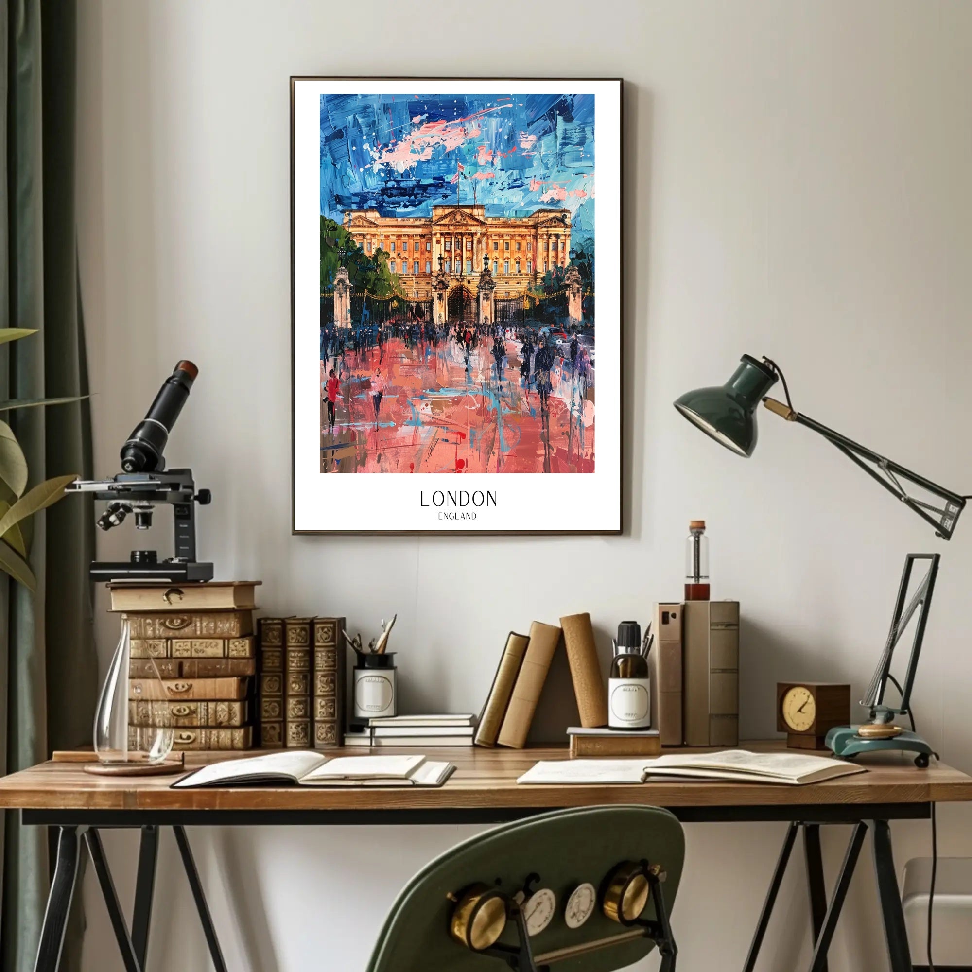 Buckingham Palace Impressionist Art in Vibrant Colors Poster PosterGoat