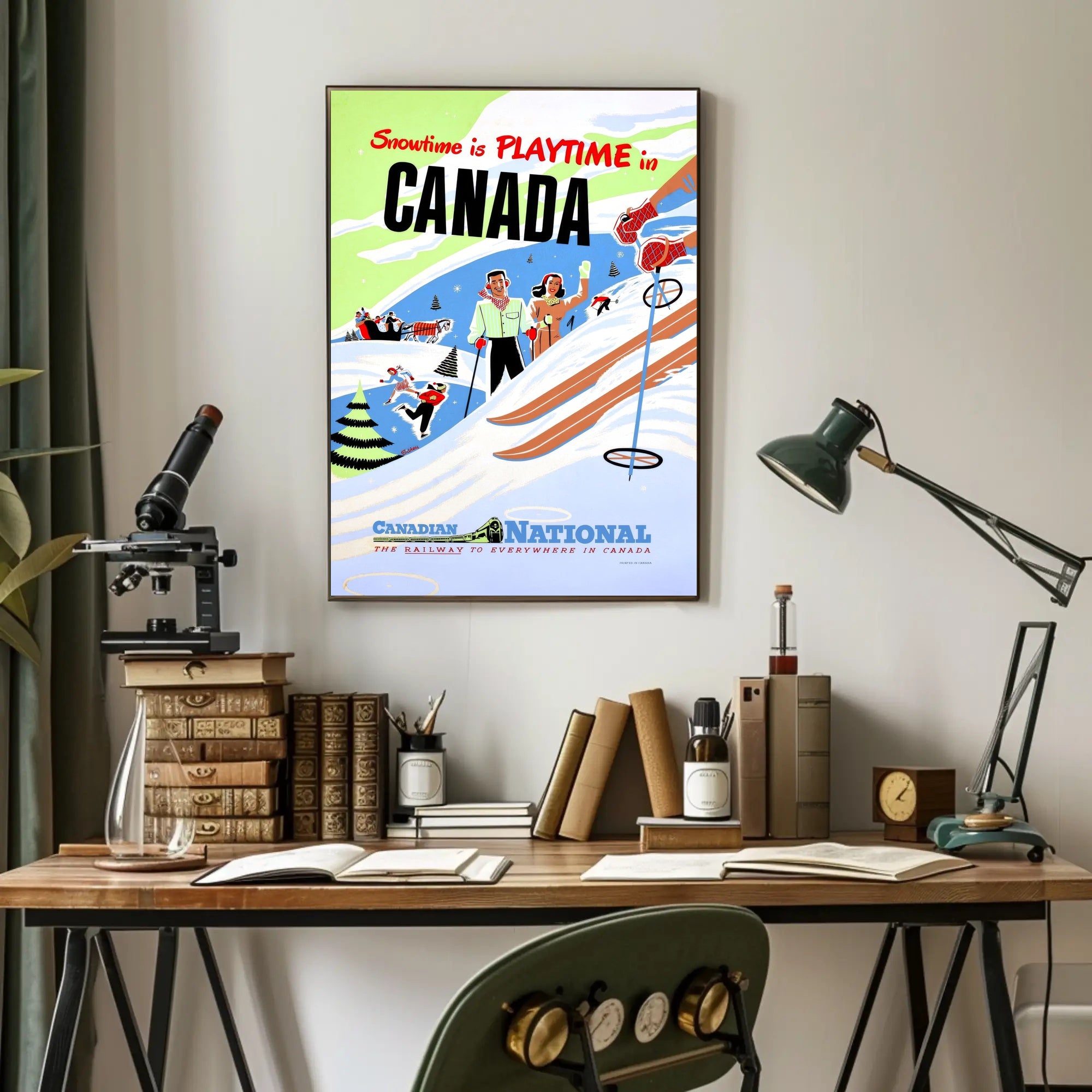 Canadian Winter Skiing Adventures: Vintage Travel Poster PosterGoat