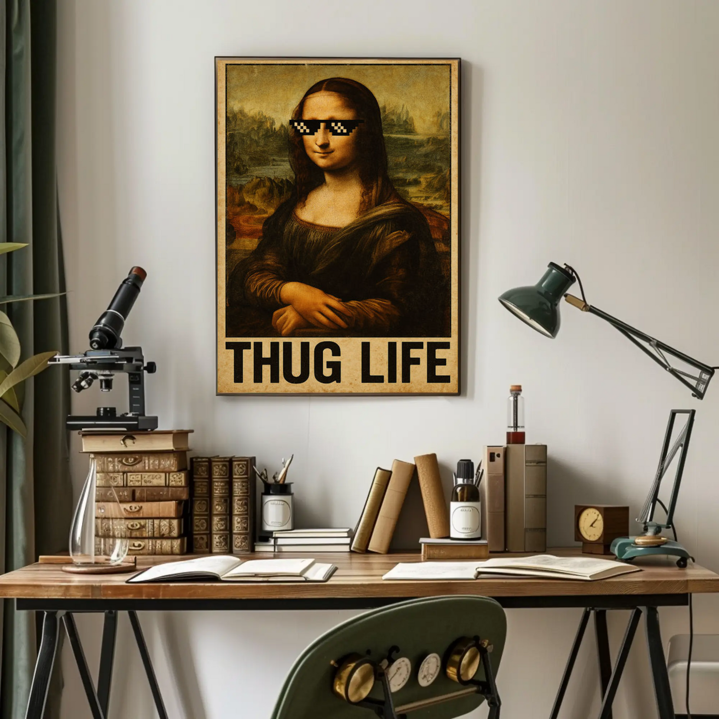 Mona Lisa Thug Life Meme Art Poster Poster
