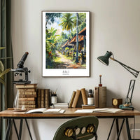 Balinese Tranquility: Traditional Street Scene Cultural Poster PosterGoat