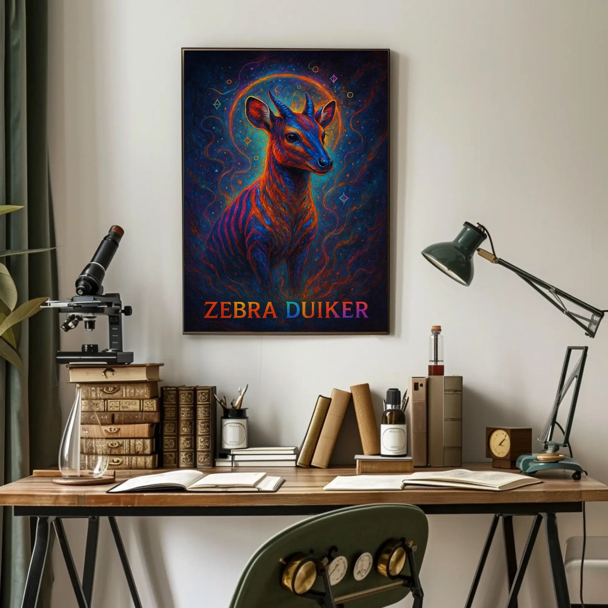 Zebra Duiker Mystical Wildlife Art Poster