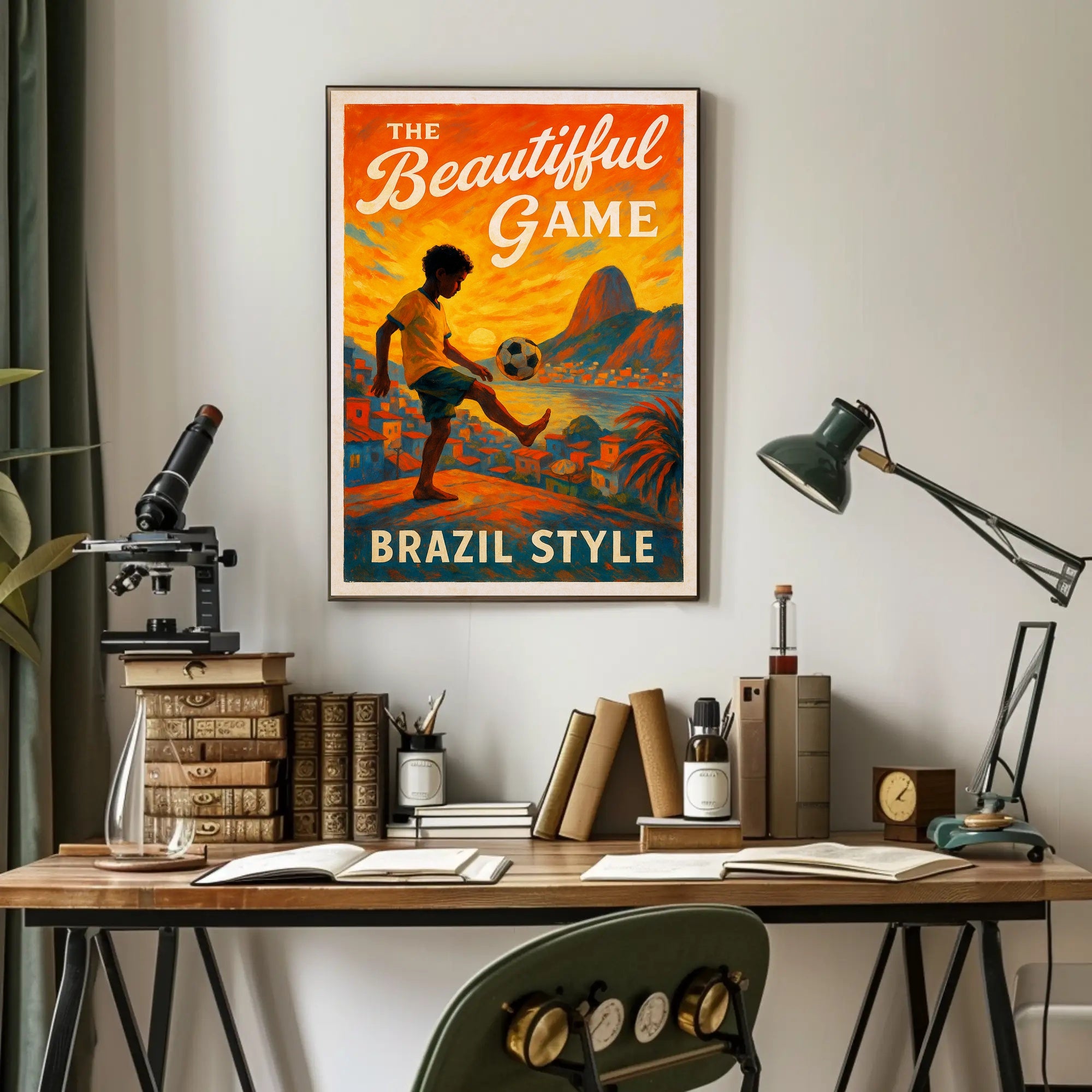 The Beautiful Game Brazil Style Poster PosterGoat