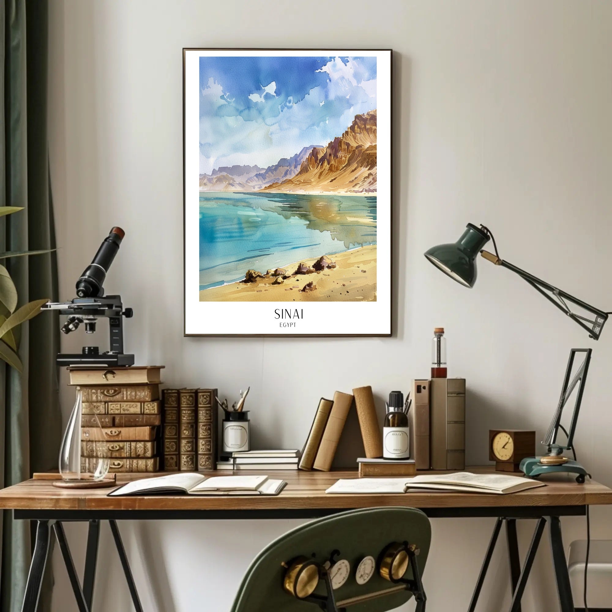 Sinai Serene Landscape Watercolor Travel Poster PosterGoat
