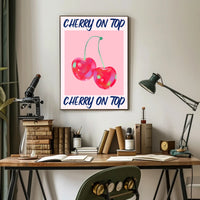 Cherry Delight: Vibrant Abstract Art Piece - Artistic Poster PosterGoat