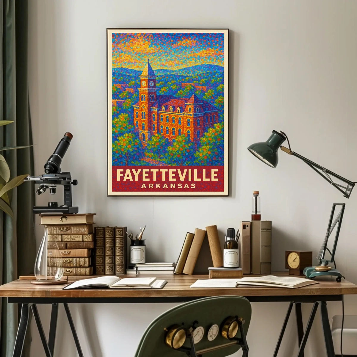 Fayetteville Landmark Pointillism Heritage Poster