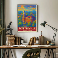 Fayetteville Landmark Pointillism Heritage Poster