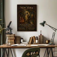 New York Iconic Landmarks Skyline Poster Modern Wall Art