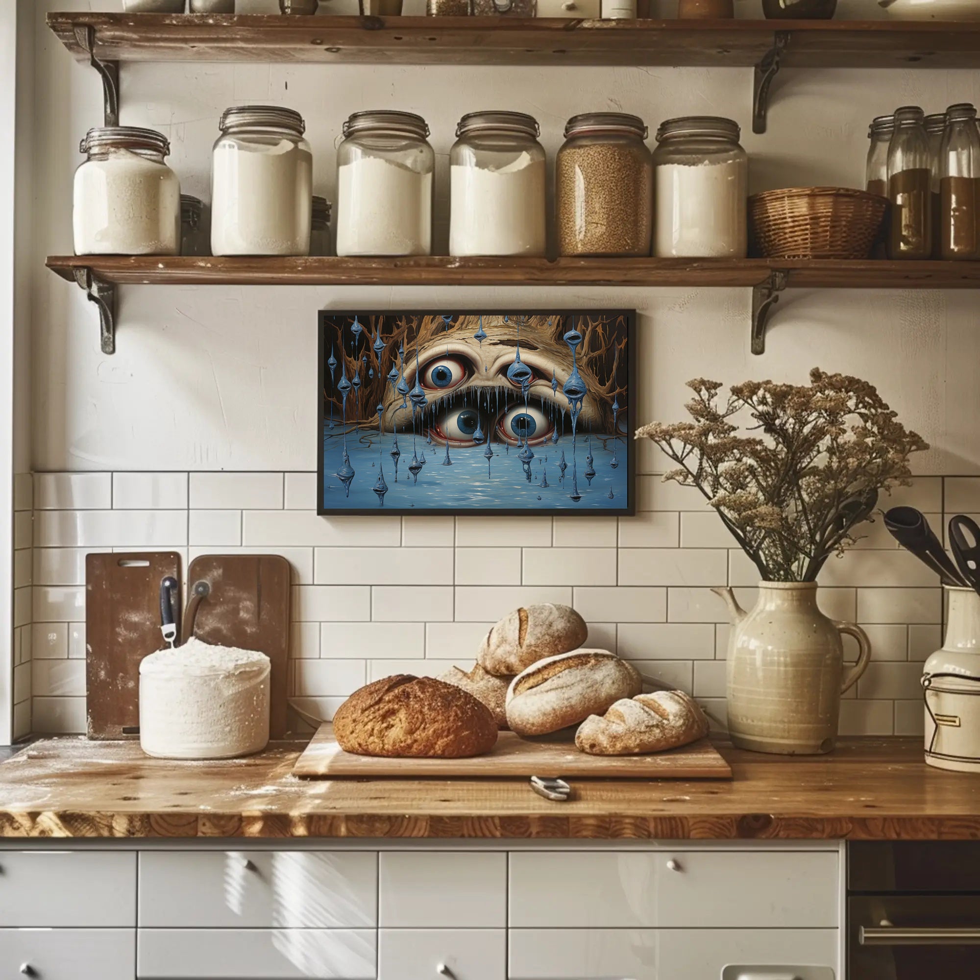 Surreal Face with Eyes Fantasy or Mythology Poster