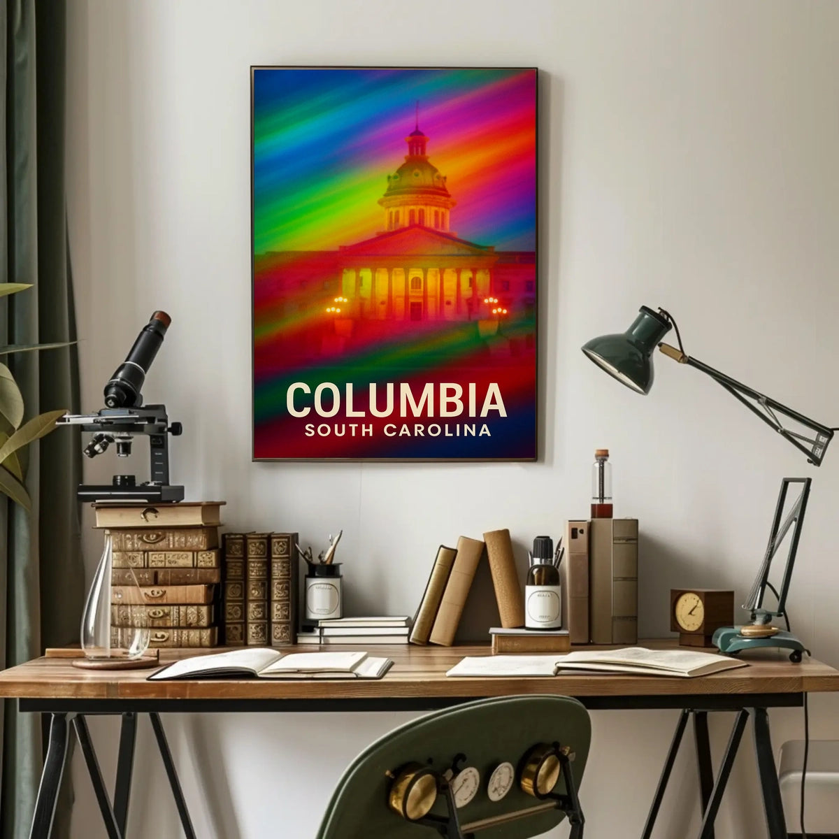 Columbia South Carolina Vibrant Pop Art Poster