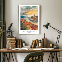 Heidelberg Watercolor Dreamscape Urban or Cityscape Poster PosterGoat
