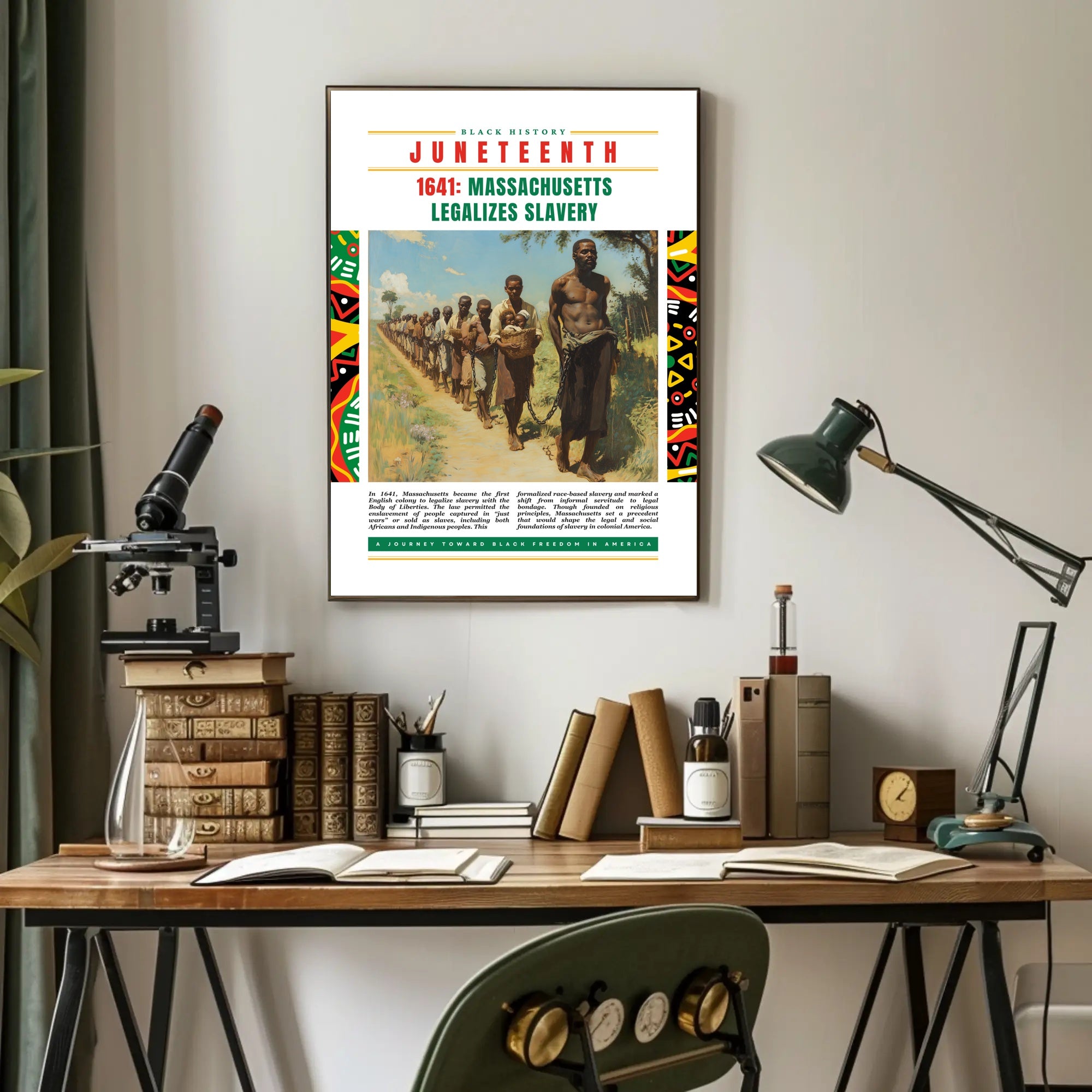 Black History Event: 1641 Slavery Legalization Educational Poster