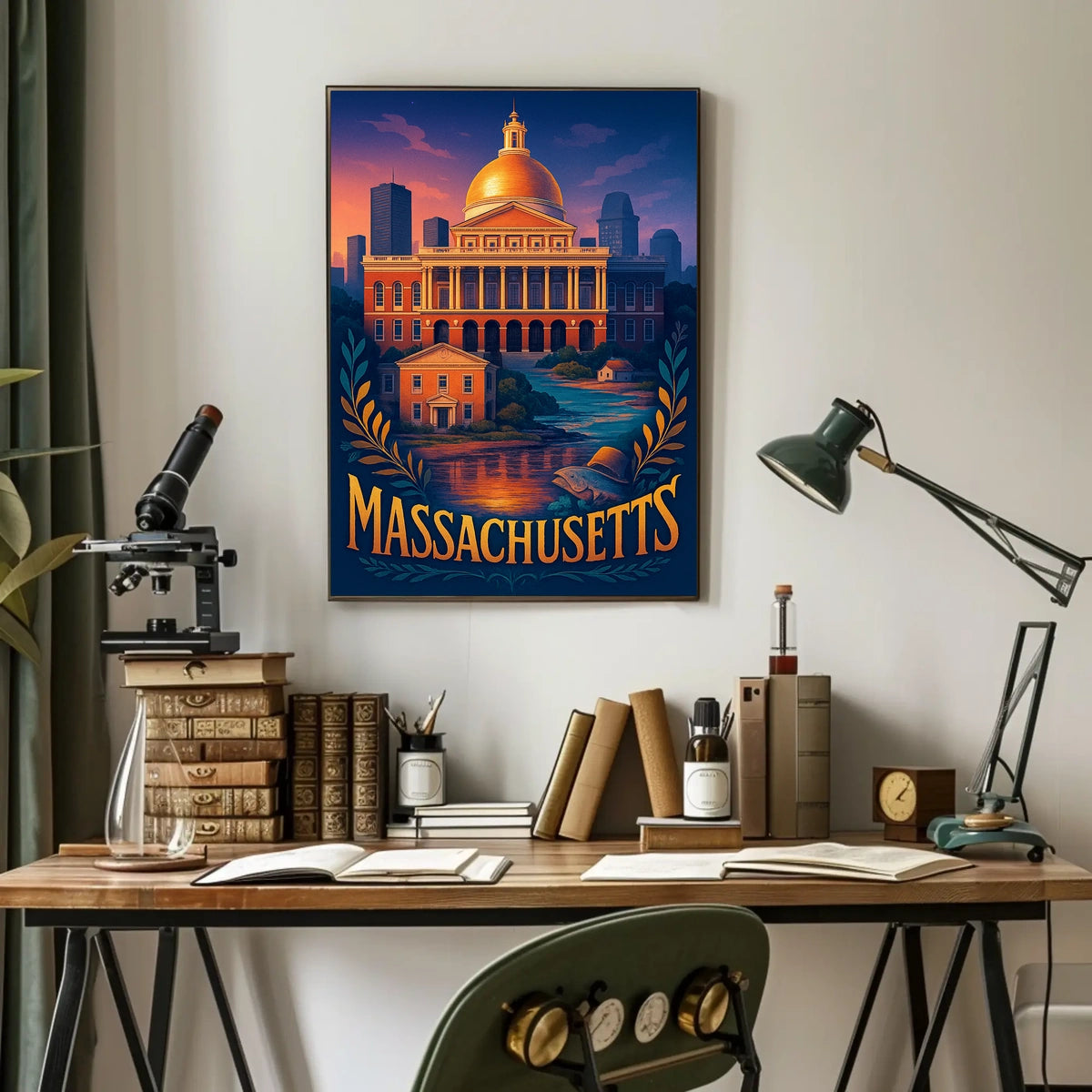 Massachusetts State Capitol Poster