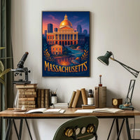 Massachusetts State Capitol Poster