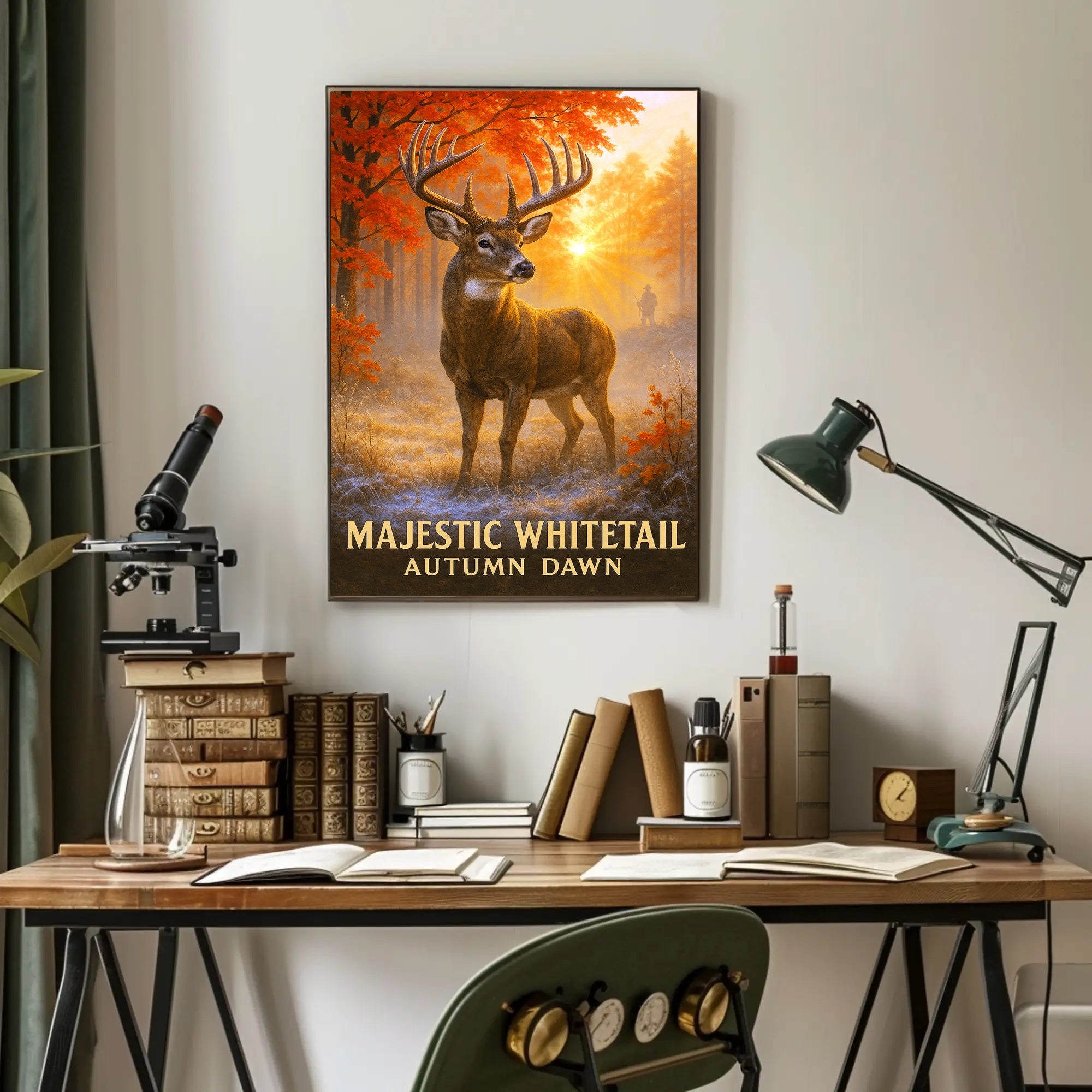 Majestic Whitetail Autumn Dawn Poster PosterGoat