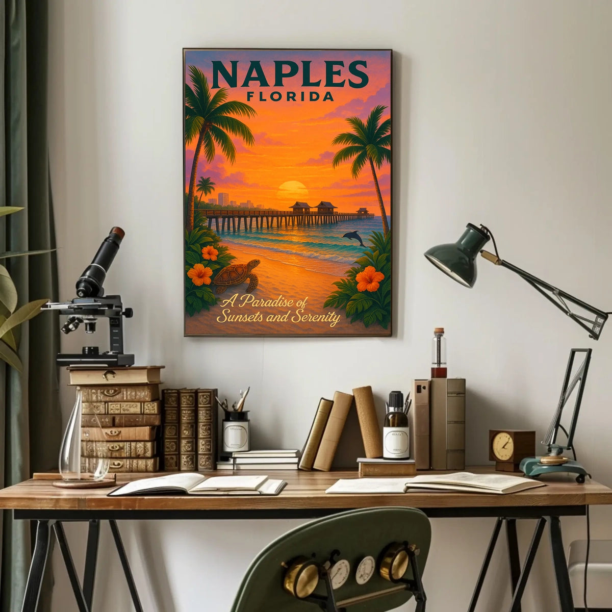 Naples, Florida A Paradise of Sunsets and Serenity Poster