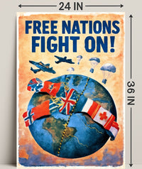 Free Nations Unite Poster PosterGoat