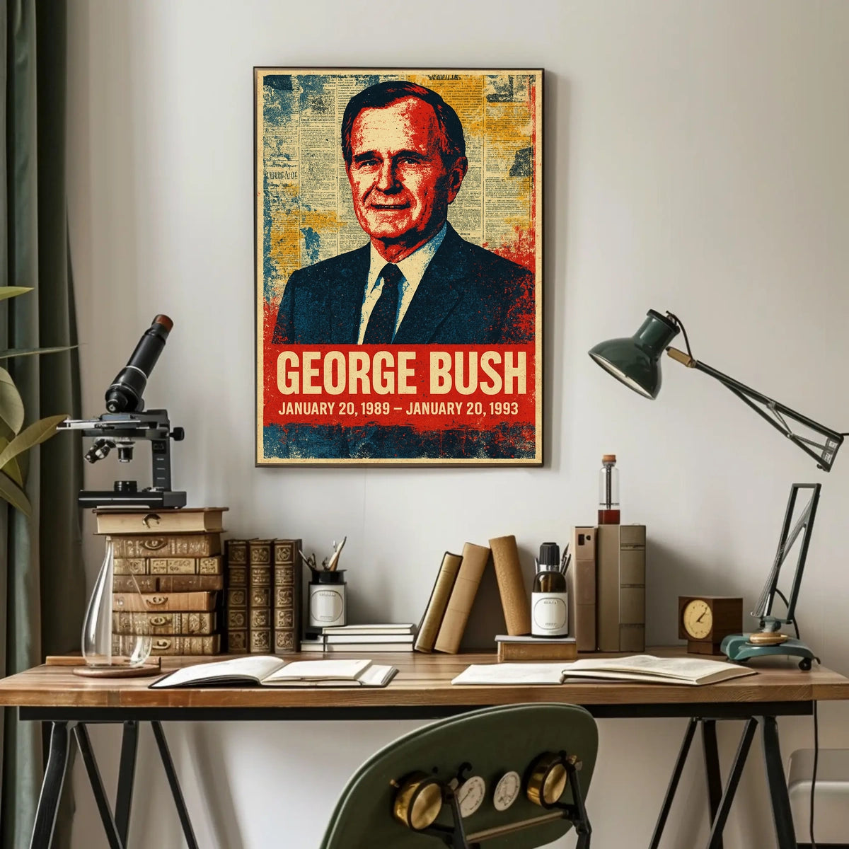 George H. W. Bush 41st President of the United States Street Art Mashup Poster