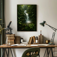 Serene Forest Waterfall Poster