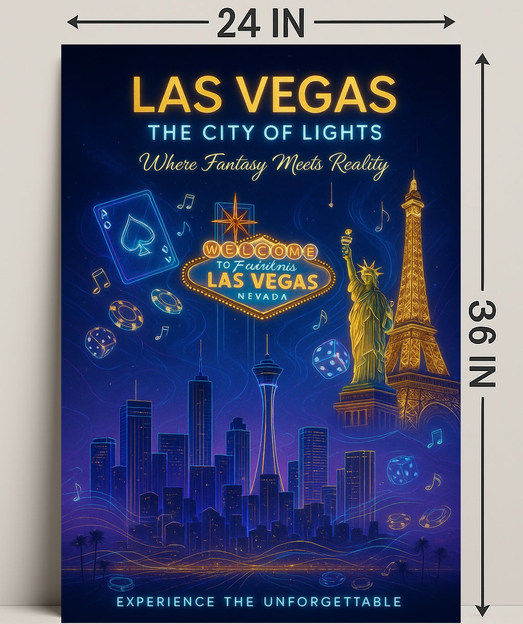 Las Vegas The City of Lights Poster PosterGoat
